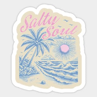 Salty Soul Retro Summer Aesthetic Sticker